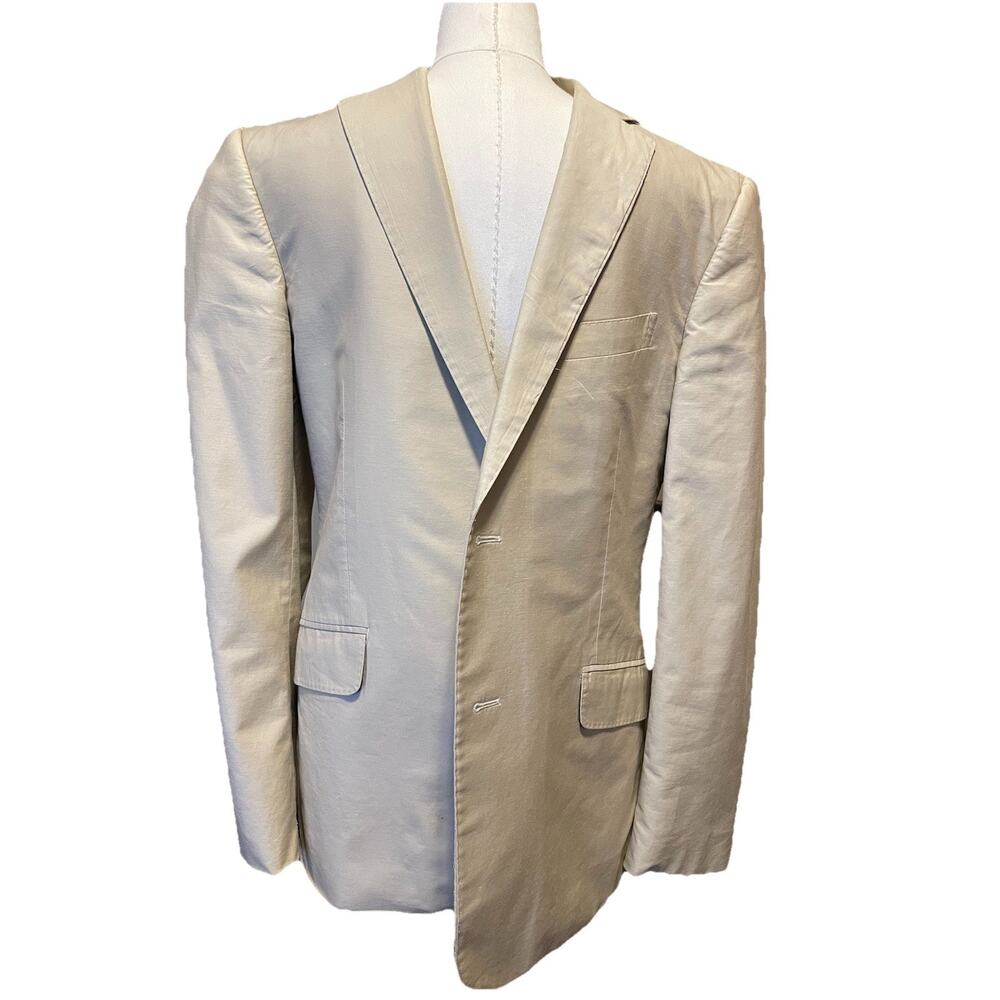 Mens Rag and Bone Beige Tan Cotton Blend Two Button Blazer-40